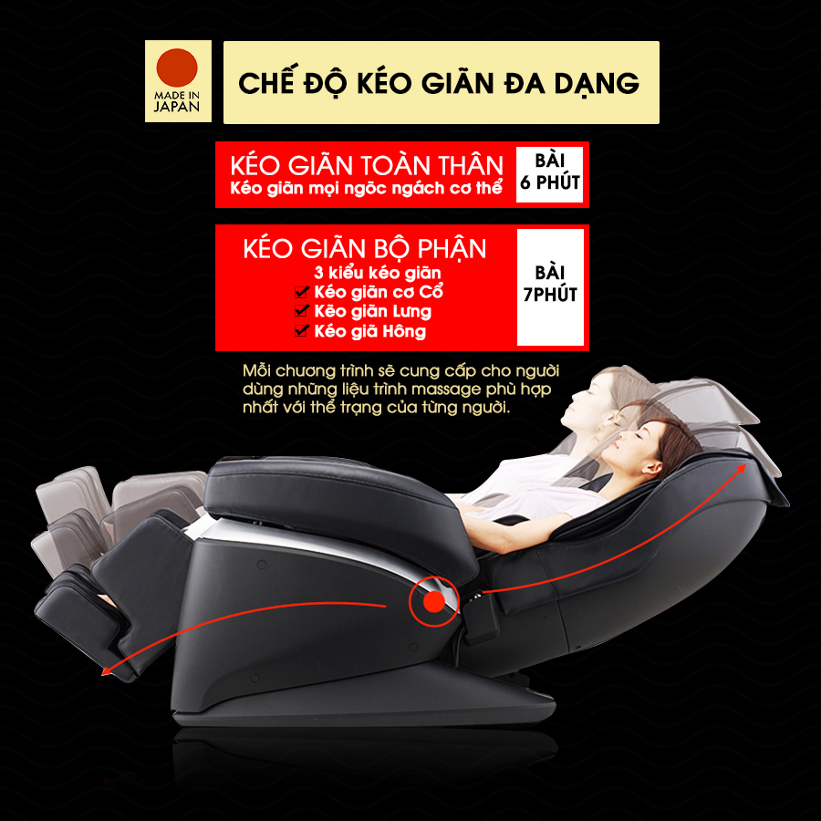 ghế massage FUJIIRYOKI JP-870 tính năng kéo giãn