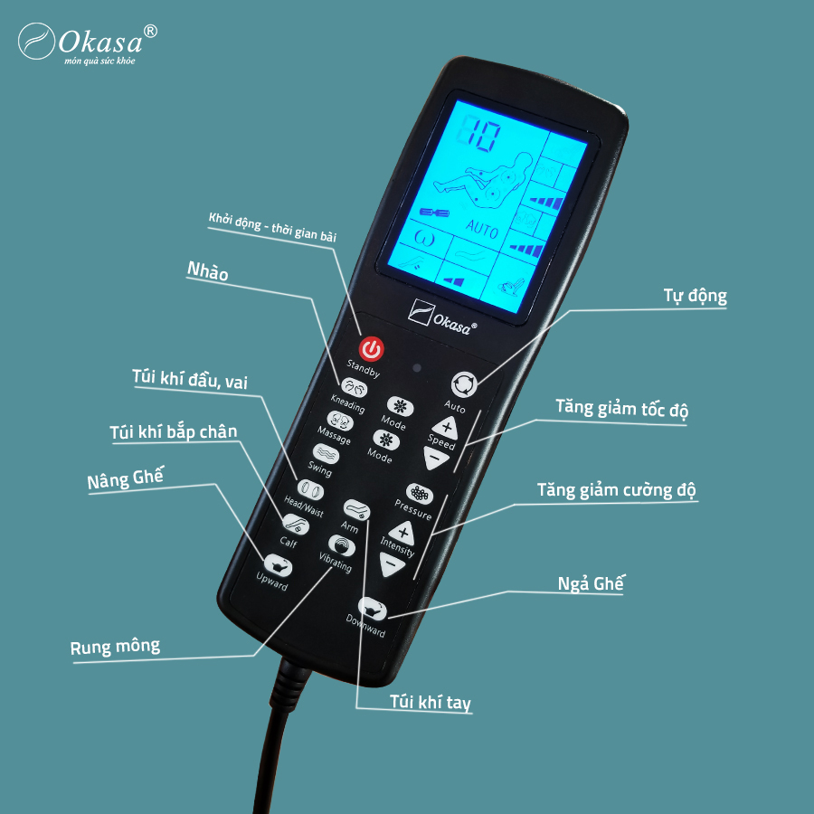Điều khiển ghế massage Okasa OS 168 Plus