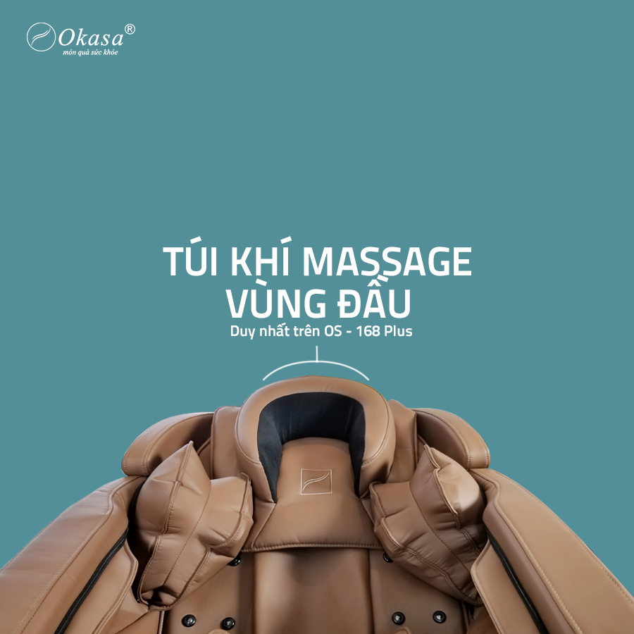 túi khí massage vùng đầu của ghế massage Okasa 168 Plus
