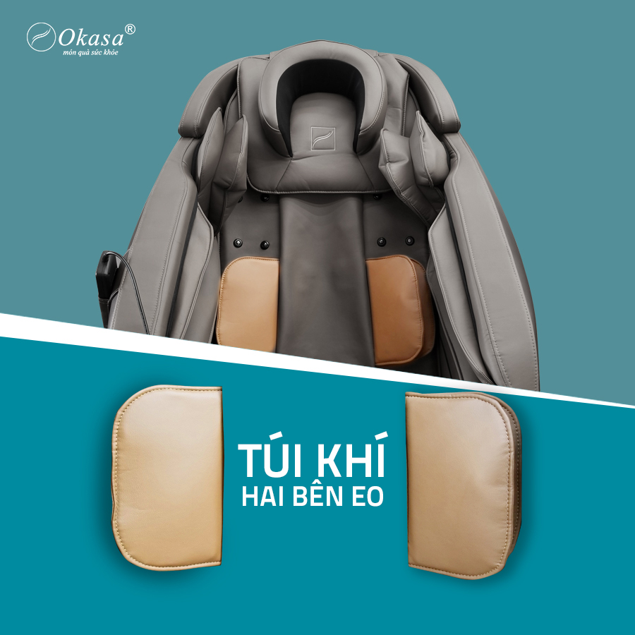 túi khí hai bên eo ghế massage Okasa 168 Plus