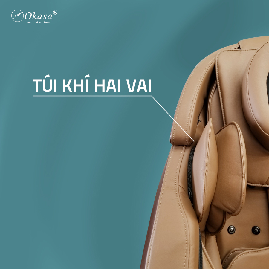 Túi khí hai bên vai ghế massage Okasa OS 168 Plus