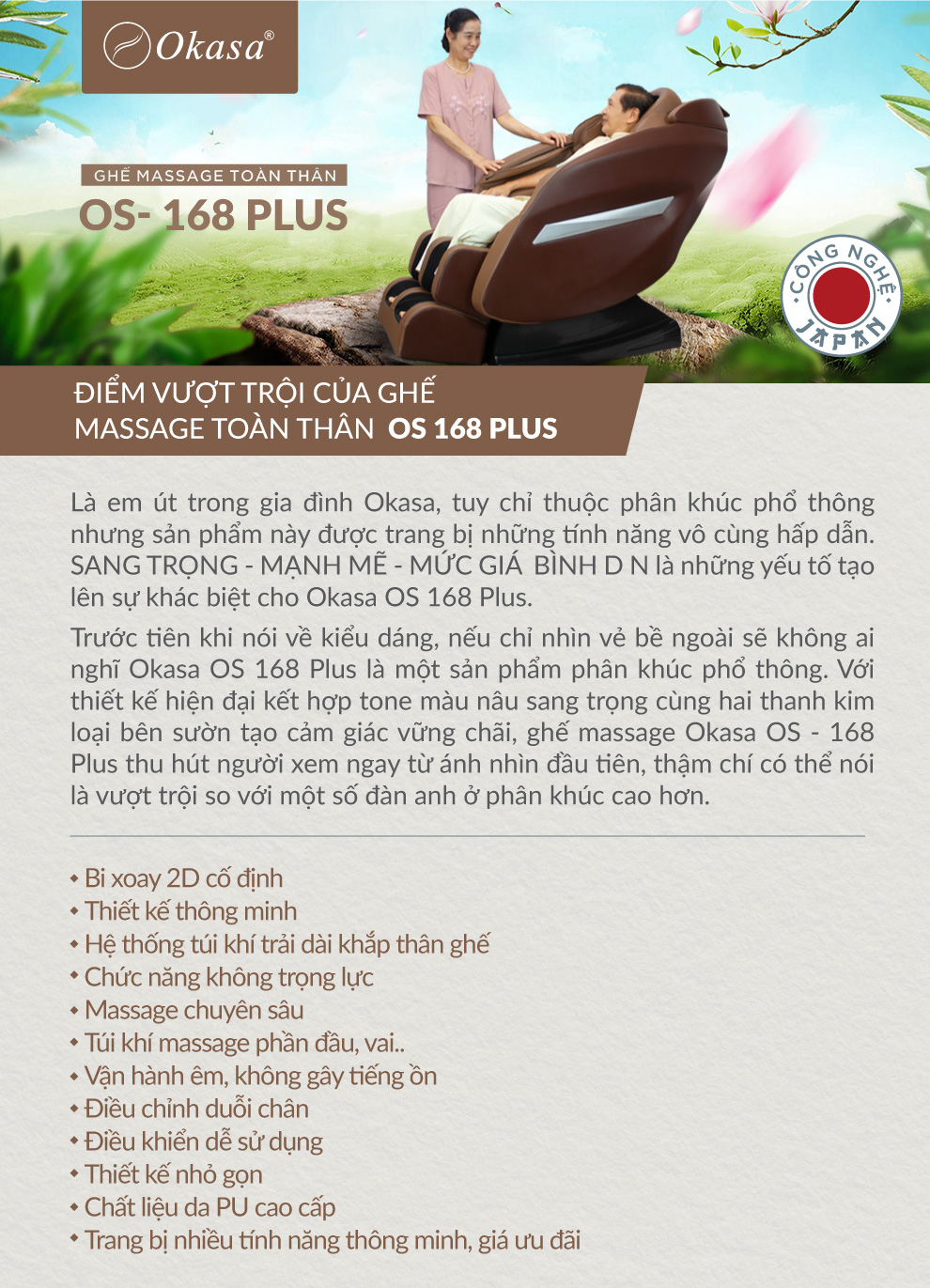 ghế massage toàn thân giá rẻ Okasa OS 168 Plus