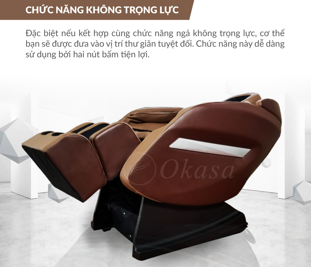 chức năng không trọng lực của ghế massage Okasa OS 168 Plus