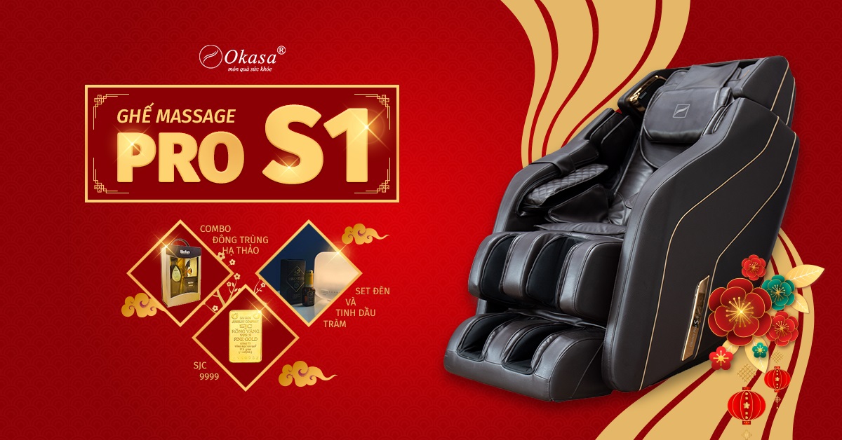 Mua ghế massage Okasa Pro S1 nhận lì xì đầu năm